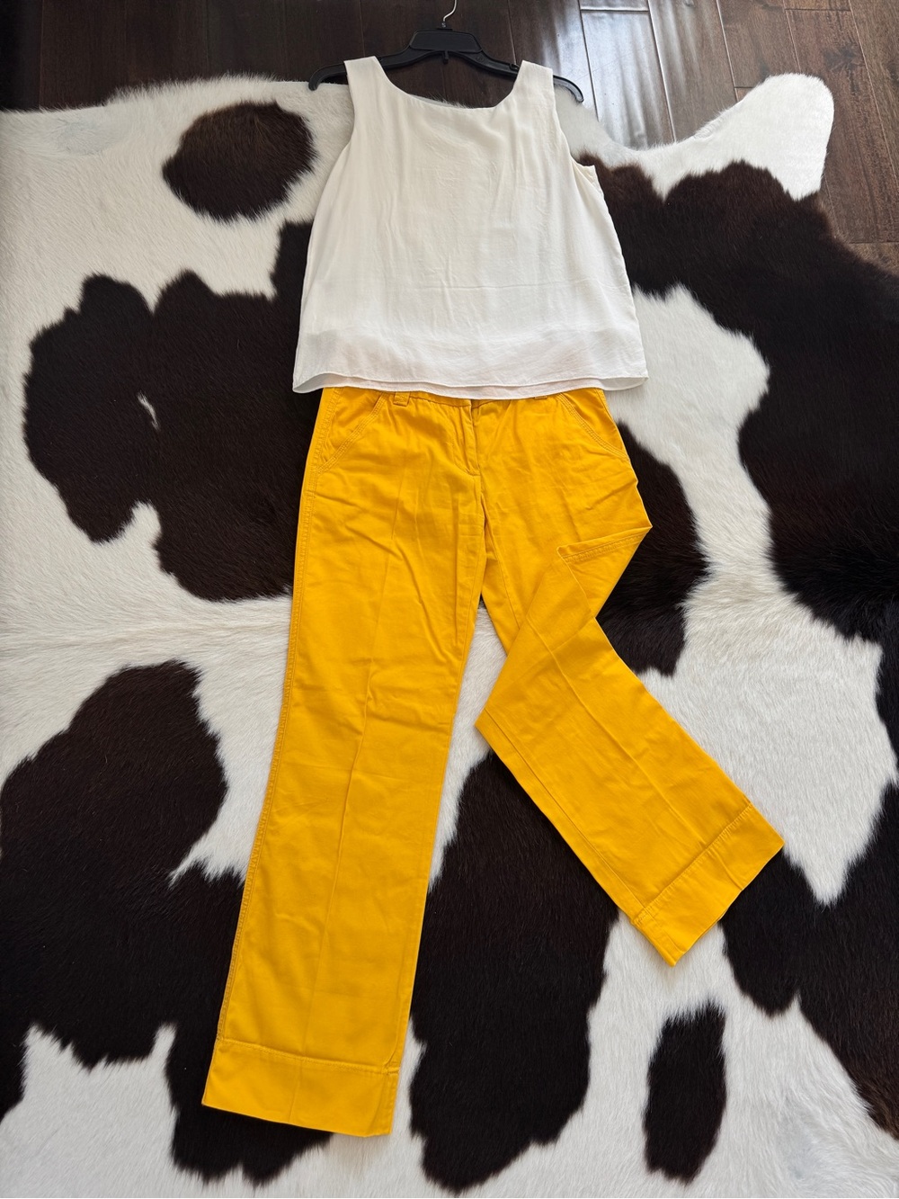 J.Crew Classic Twill Chino Pants Size 0 Mustard Yellow Cuffed Hem - Picture 10 of 10